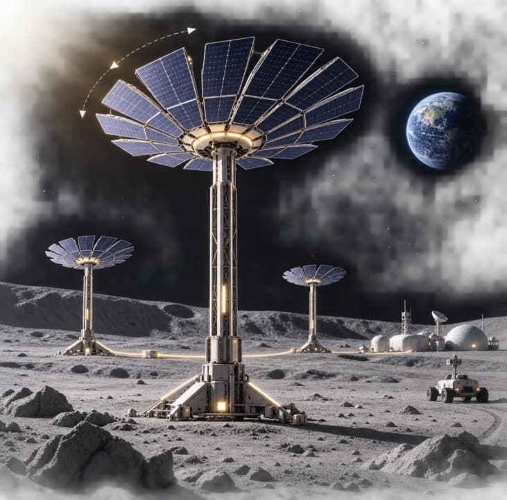 شرکت Blue Origin  برج خورشیدی ۲۰ متری برای تأمین برق در ماه طراحی کرد